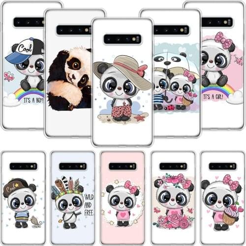 Lovely Panda Baby Cute Phone Case For Samsung Galaxy S10 S20 S21 S9 S8 S7 Note 10 20 9 8 FE J4 J6 Ultra Plus Lite Pro + Edge Cov