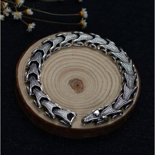 S925 sterling silver retro fashion personality sheep head mens bracelet 2019 new bracelet free shipping