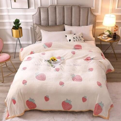 Soft Blankets For Bed Thickened Warm Snow Fleece Throw Blanket Cartoon Decorative Bed Blankets For Couch Travel Kids Bedding
