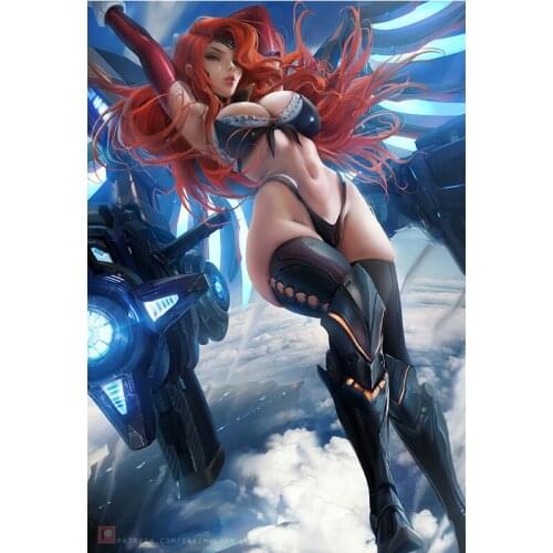 Print Canvas Game Galacticos Mechanical wings Girl Art Poster 40x60 50x70 60x90 Custom Living Room Bedroom Home Art Wall Picture