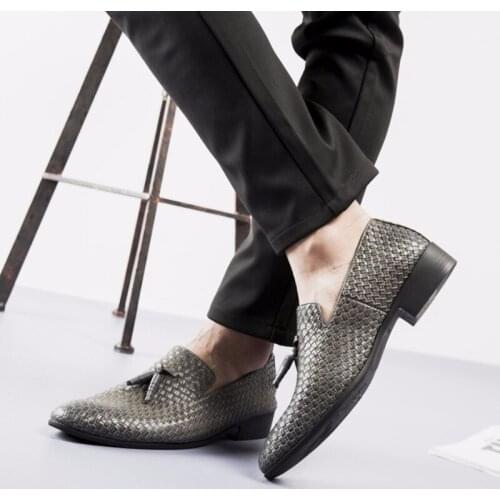 2021 New Men Fashion Woven Youth Leisure Board Shoes Driving Shoes Comfortable Gentlemen Formal Clothes