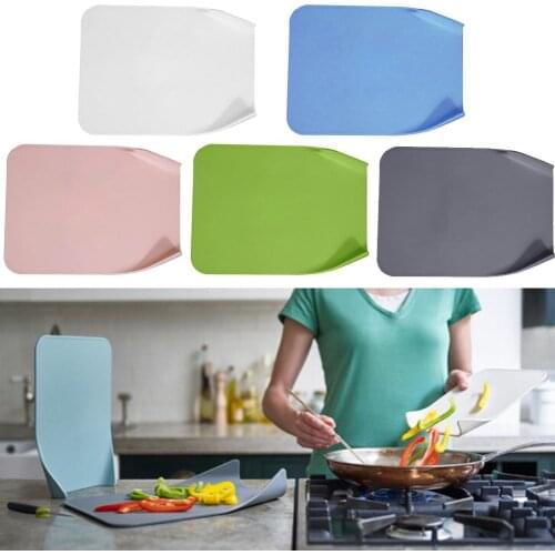 New Bendable Fruit Food Cutting Board Non-slip Rubbing Panel Plastic Standing Food Slice Cut Chopping Mat Block Kitchen Gadget T