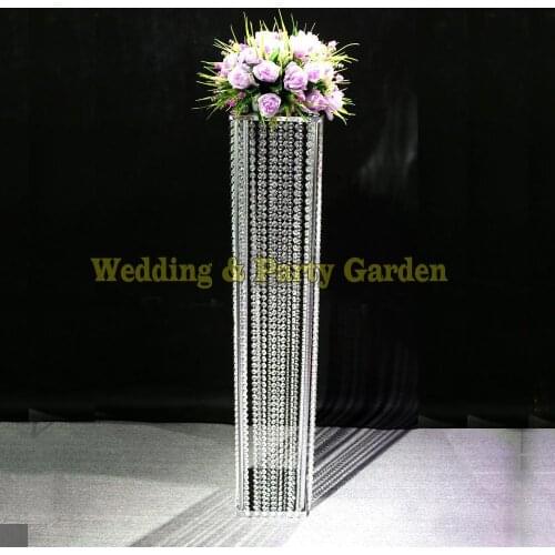 Hot Fast Shipping 100cm(H) wedding crystal pillar flower stand aisle road leads event party decoration