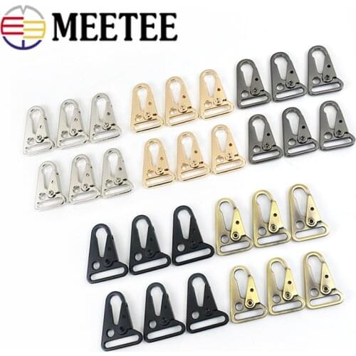Meetee 4/10pcs 25/32/38mm Metal Hook Buckle Snap Trigger for Dog Collar Webbing Chain Clip Clasp Bag Strap Hang Buckle Accessory