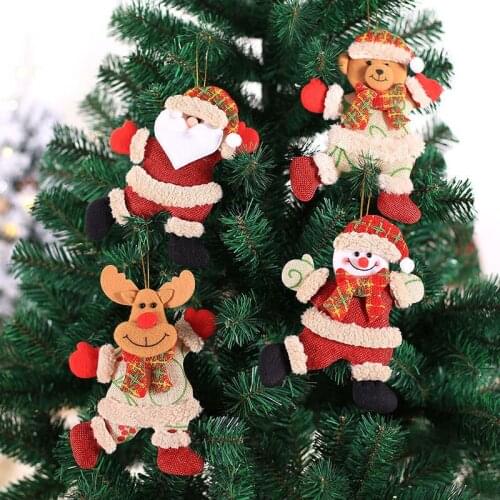 Christmas Doll Santa Claus Drop Ornaments for Home Party Decorations Elk Snowman Christmas Tree Hanging Pendants Navidad Natal