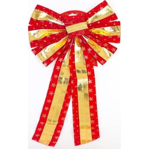 Christmas Red Gold Ribbon Bow christmas decorations рождественские украшения