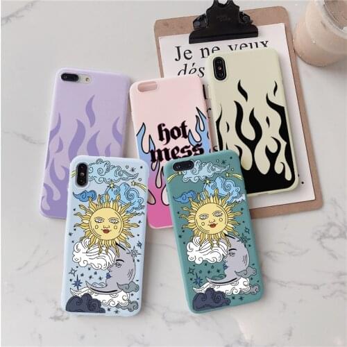 Case For Huawei Honor 20 10 10i 20i Lite 9X 8X Nova 5T 8 V40 Flame Pattern Funny Sun Moon Face Phone Coque Silicone Shell Cover