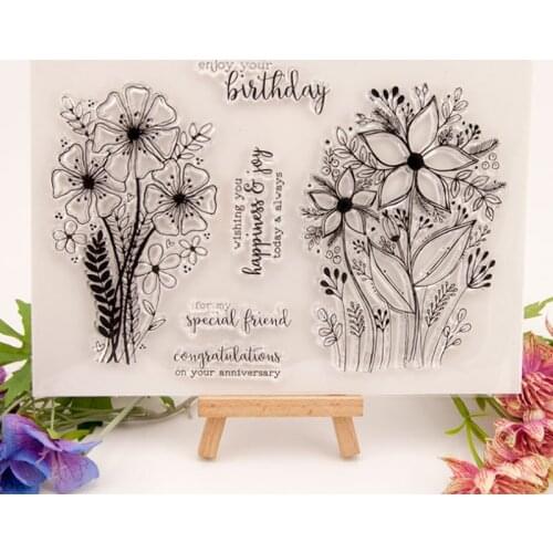 1pc Kawaii Big Bouquet Transparent Clear Silicone Stamp Seal Diy Scrapbooking Rubber Stamping Coloring Diary Decoration Reusable