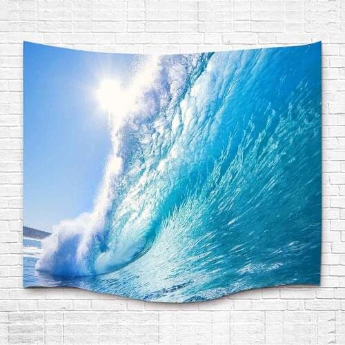 Simsant Summer Sea Wave Tapestry Blue Sea Ocean Art Wall Hanging Tapestries for Living Room Home Dorm Decor