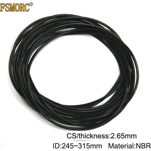 10pcs 2.65mm Thickness*ID 245 250 258 265 270 280 285 290 300 310 315mm NBR o ring sealing Rubber Ring Gasket Mechanical