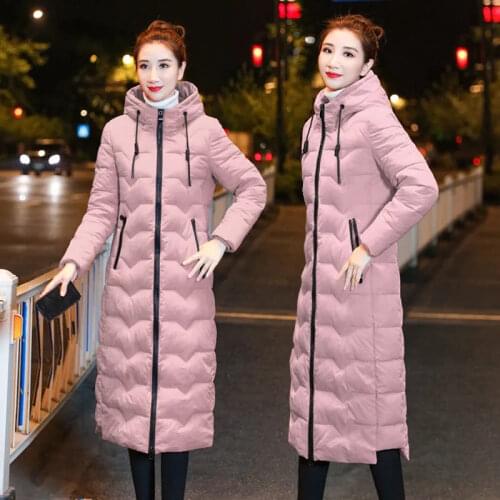 Cotton-Padded Jacket Women Mid-Length 2021 New Slim Winter Was Thinner Over The Knee Plus Size Padded Coat Down Padded Jacket DA