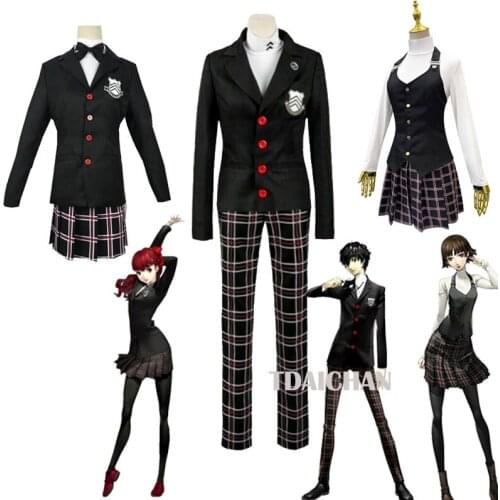 Game Persona 5 The Royal Yoshizawa Kasuka Cosplay Costume Women Girls Halloween P5 Cosplay Full Set Skirt School Uniform Suit