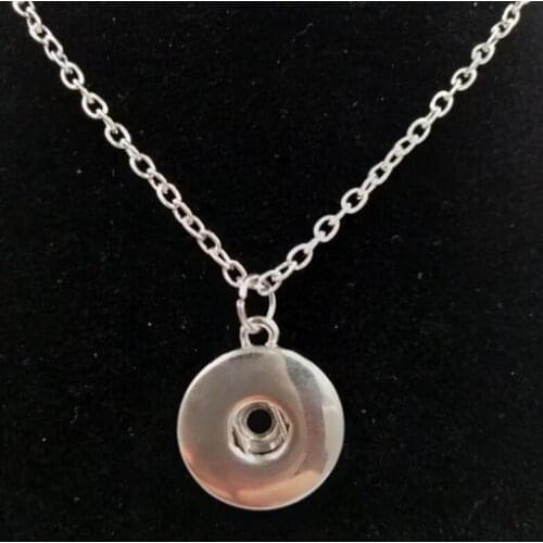 1 PCS 18mm Snap Button Dangle Pendant Necklace Sweater chain Long Necklace Statement Fashion Jewelry Gift