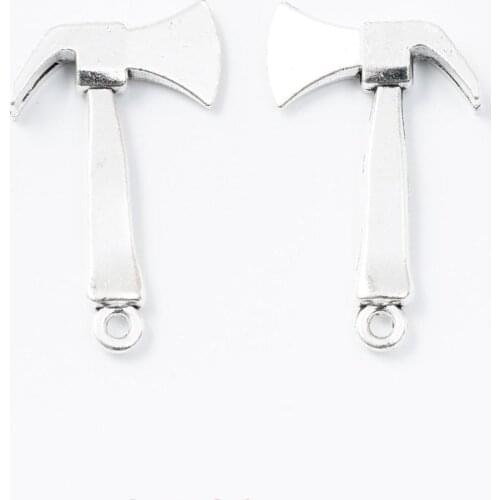 10pcs 51*30MM Antique silver color tool Axe hatchet charms metal alloy pendants for bracelet necklace earring diy jewelry