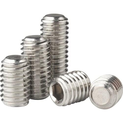 2pcs M16 304 stainless steel Allen flat end grup screw hex socket headless set stop payment bolt DIN913 12mm-60mm length