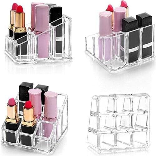 9/24grid Lipstick Storage Rack Lipstick organizer box makeup organizer Consolidation Storage Box Transparent Cosmetic Organizer