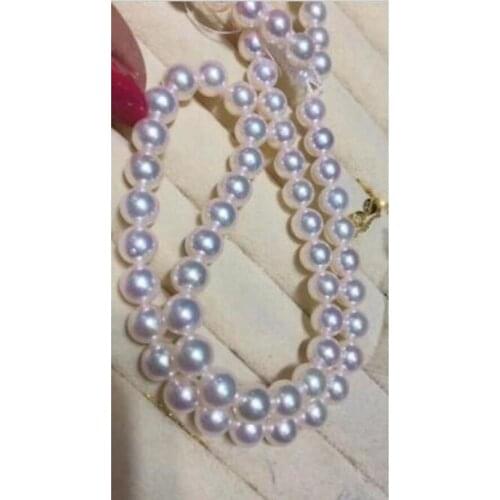 Noble jewelry 9-10 mm natural south sea white pearl necklace 14 K gold