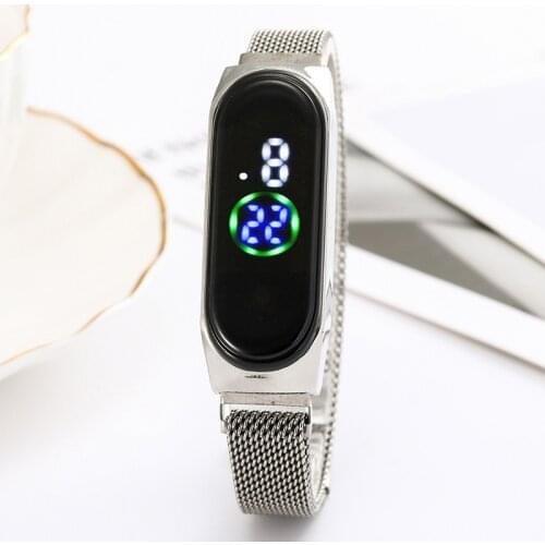 Men Watch Ladies Touch Screen LED Watches Rose Gold Magnetic Mesh Belt Electronic Clock Digital Wristwatches Relogio Feminino