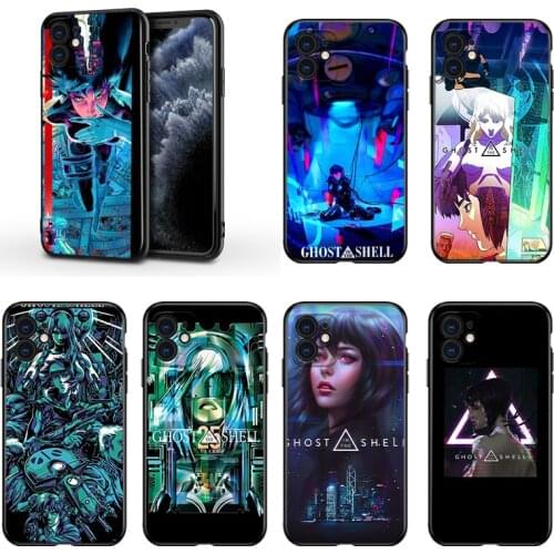 Anime Ghost In The Shell For Apple iPhone 13 12 11 Mini XS XR X Pro MAX SE 2020 8 7 6 5 5S Plus Black Silicone Phone Case