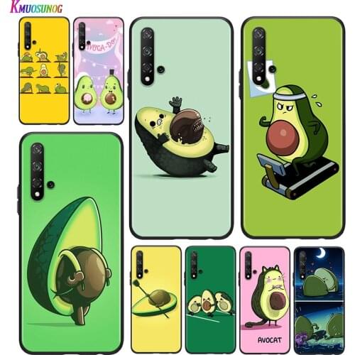 Bright Black Cover Cartoon Avocado for Huawei Honor 30 20S 20 10i 9S 9A 9C 9X 8X 10 9 Lite 8A 7C 7A Pro Phone Case