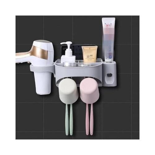 Toothbrush holder with automatic toothpaste dispenser for bathroom dust-proof storage box set of bathroom accessories