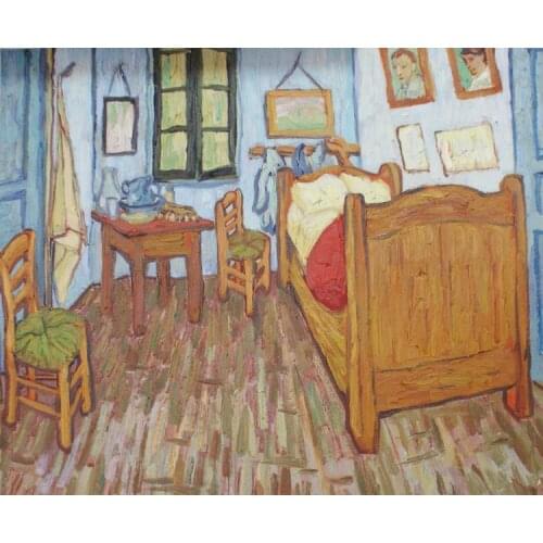 Canvas paintings frameless landscape masterpiece reproduction The Bedroom at Arles, c.1887 By: Vincent van Gogh