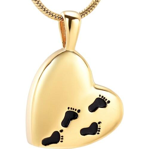 IJD12450 MiniCremation Paw Print in my Heart Life Memory Cremation Urn Necklace Keepsake Pendant Funeral Jewelry Ash Holder Urn