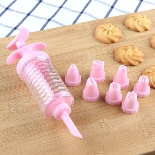 Baking Tools 8-Piece Plastic Decoration Device Cake Cream Decorating Gun Butter Squeezing Nozzle Biscuit Press Maker