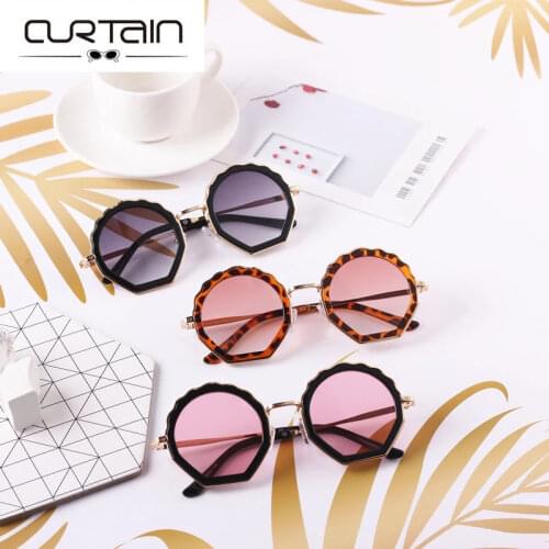 Vintage Round Kids Sunglasses Gradient Lens Retro Style Children Boys Girls Cool Metal Sun Glasses UV400 Travel Gafas N344