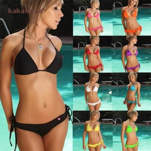 Sexy Top Waist Swimming suit Kakaforsa Micro Thong Bikini Set Thong Bikini Womens Swimsuit Swimwear Beach Swimsuit Mini Bikini