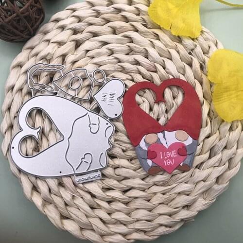 Panalisacraft cute love elf valentine Metal Cutting Dies valentines day diecut scrapbooking Album Paper Card Craft Embossing