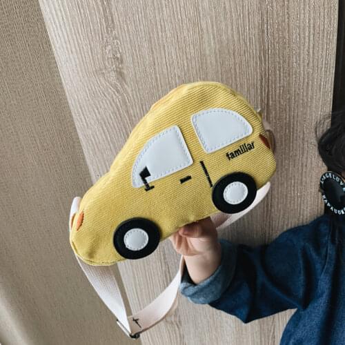 Cartoon Car Boys Mini Messenger Bags Cute Childrens Corduroy Zipper Coin Purse Kids Girls Accessory Shoulder Bag Small Wallet