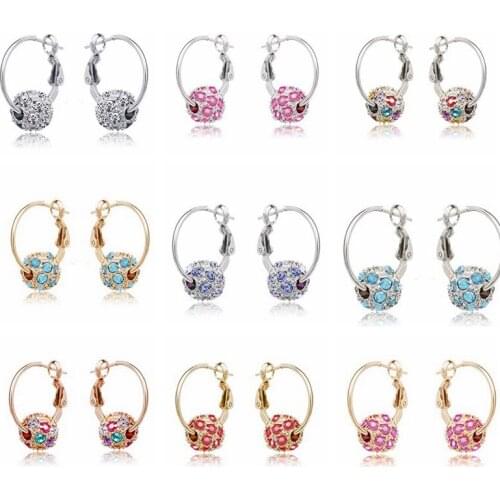 MISANANRYNE 2019 Fashion Austrian Crystal Ball Gold/ Earrings High Quality Earrings For Woman Party Wedding Jewelry