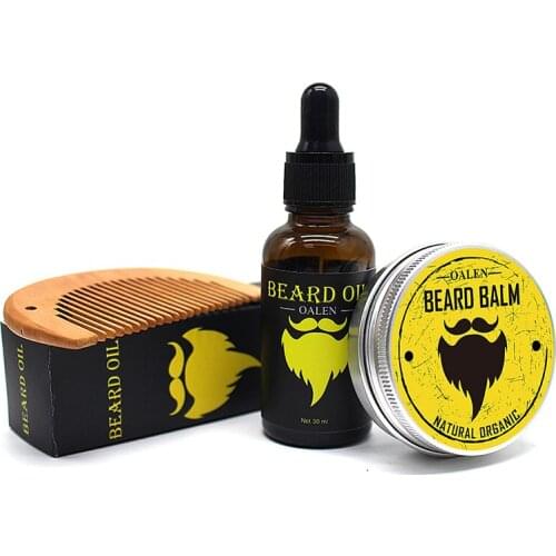 Men Moustache Cream Beard Oil Kit with Moustache Comb Brush Storage Bag Moisturizing and moisturizing beard cream