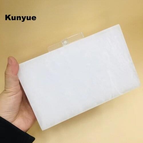 New Wallet Women Marble White Acrylic Clutch Purse Luxury Interior Mirror Evening Bag Chic Wedding Party Prom Box Dress Handbags