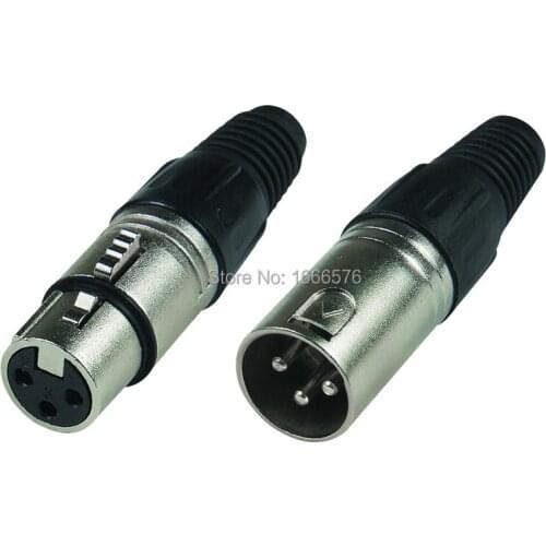 Wholesale 200pcs/lot XLR 3Pin Cannon Connector 100pcs XLR Male & 100pcs xlr female MIC Audio connector