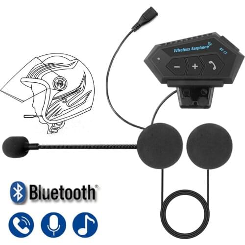 Motorcycle Bluetooth 4.2 Helmet Intercom Wireless Hands-free Telephone Call Kit Stereo Anti-interference Interphone Music Player