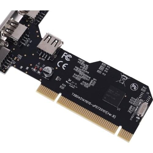 5 Ports USB 2.0 PCI Hub Controller Expansion Card 480Mbps Desktop Converter NEC720101 Chipset Driver high quality