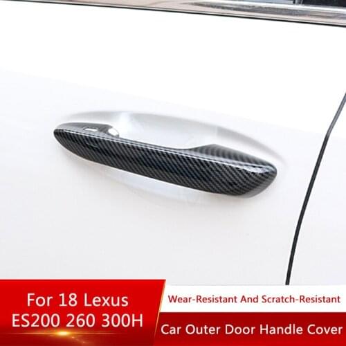 TAJIAN 4Pcs ABS Carbon Fiber Car Outer Door Handle Cover Case Exterior Door Handle Styling Sticker For Lexus ES200 260 300H 2018
