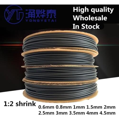 YYT 10meter/lot Heat shrink tubing diameter 0.6mm 0.8mm 1mm 1.5mm 2mm 2.5mm 3mm 3.5mm 4mm 4.5mm
