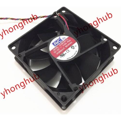 AVC DL08025R12U PS34 DC 12V 0.50A 80x80x25mm 4-wire Server Cooling Fan