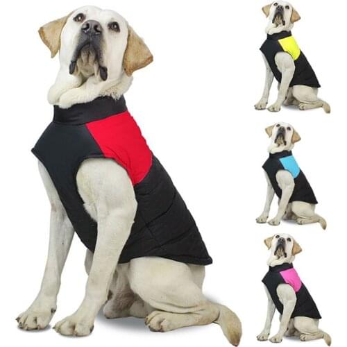 Dropshipping Waterproof Pet Winter Warm Dog Clothes For Small Medium Large Dogs Padded Vest Zipper Jacket Coat