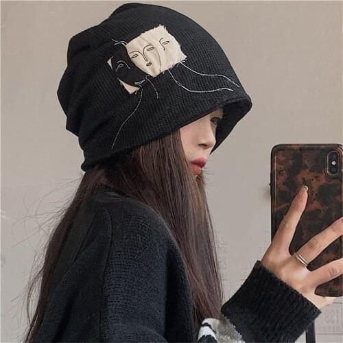 Japanese Head- Wrapping Hat Women 's Fashion Pile Heap Cap Cool Handsome Headscarf Hat Trendy Men and Women Universal