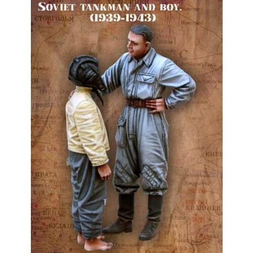 1/35 Resin Model Building Kit Figure Tanker and Boy