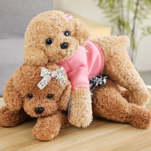 1pc 35/55CM Soft Realistic Teddy Dog Plush Toy Funny Simulation Stuffed Puppy Dolls Lovely Birthday Gift for Baby Kids Girls