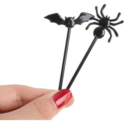 10pcs/set Lunch Pick Halloween Fruit Fork Cartoon Children Cake Dessert Pick