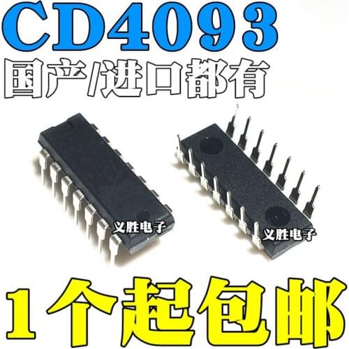 10 pçs/lote/CD4093 CD4093BE DIP14 IC Stock