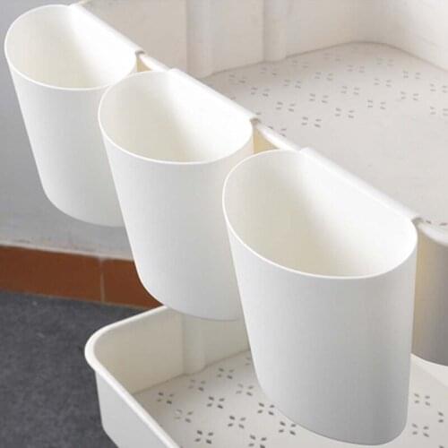 4pcs Kitchen Trolley Hanging Basket Storage Bucket Tableware Sundries Debris Box