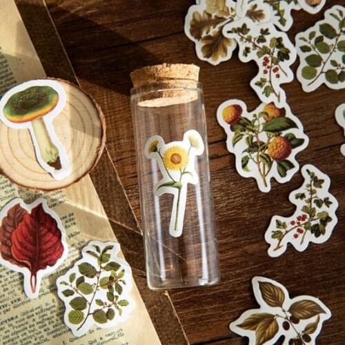 46pcs Kawaii Mini Retro Forest Stationery Sticker DIY Handmade Diary Handbook Scrapbook Decoration Label Album For Suitcase