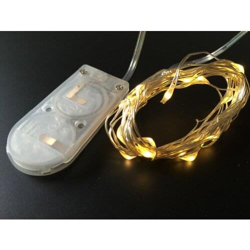 50pcs/lot 2m 20LED battery powerd Fairy String Light silver copper wire mini vine Lamp Xmas Christmas Party Wedding floral decor